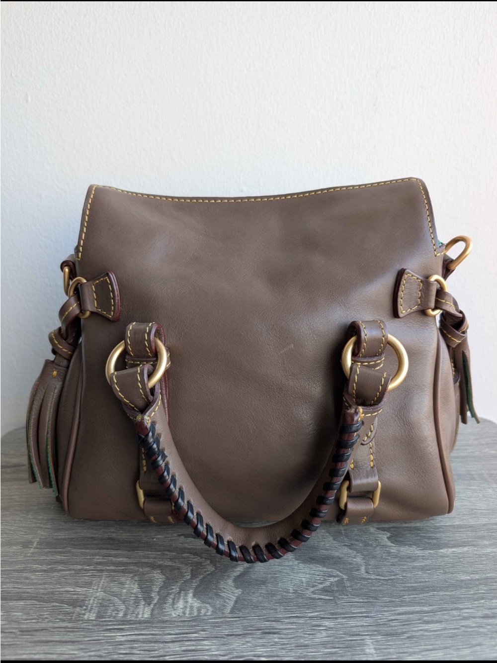 Dooney and Bourke micro florentine satchel - color elephant - Picture 5 of 15